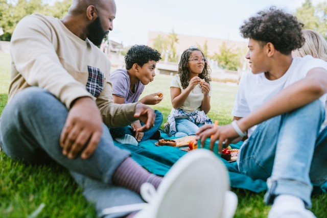 Family picnic in the park