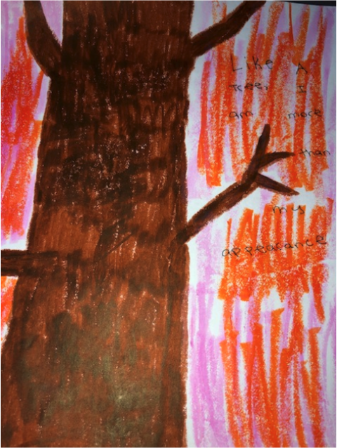 Image of a tree drawn with markers