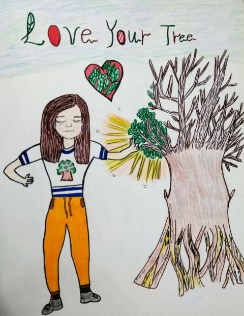An image of artwork created for the Love Your Tree campaign